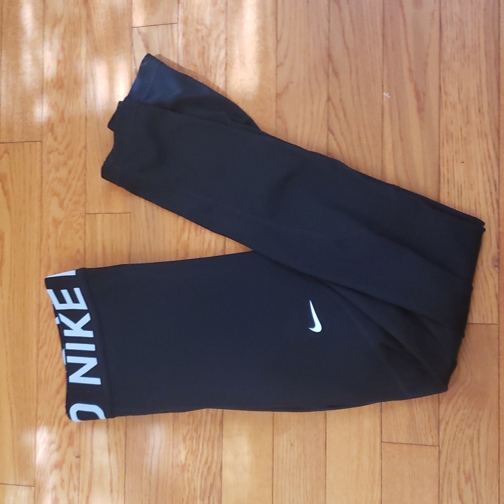 Nike Black Leggings with White Logo